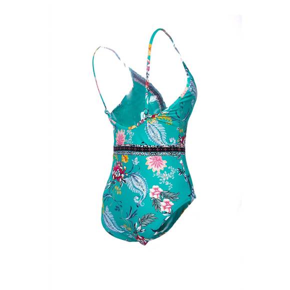 NEW SEAFOLLY water garden lace up one piece in evergreen - Picture 3 of 3